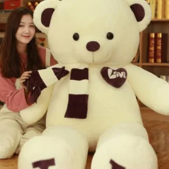 Ours en peluche blanc 100 cm