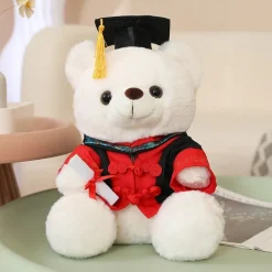 Ours en peluche blanc diplômé