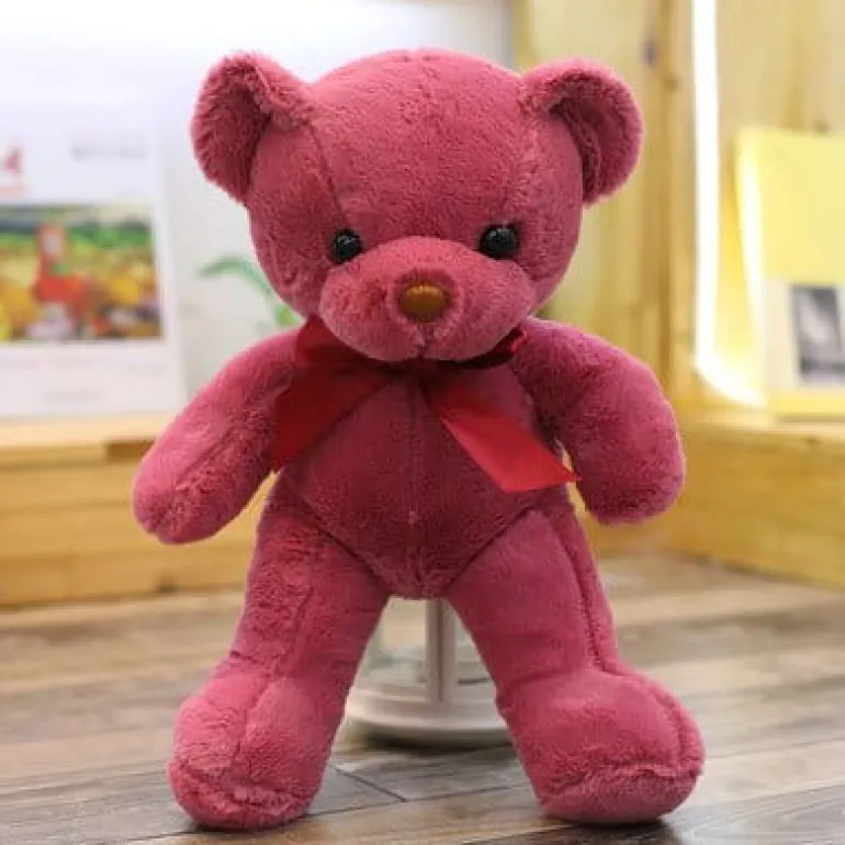Ours en peluche bordeaux