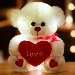Ours en peluche coeur lumineux