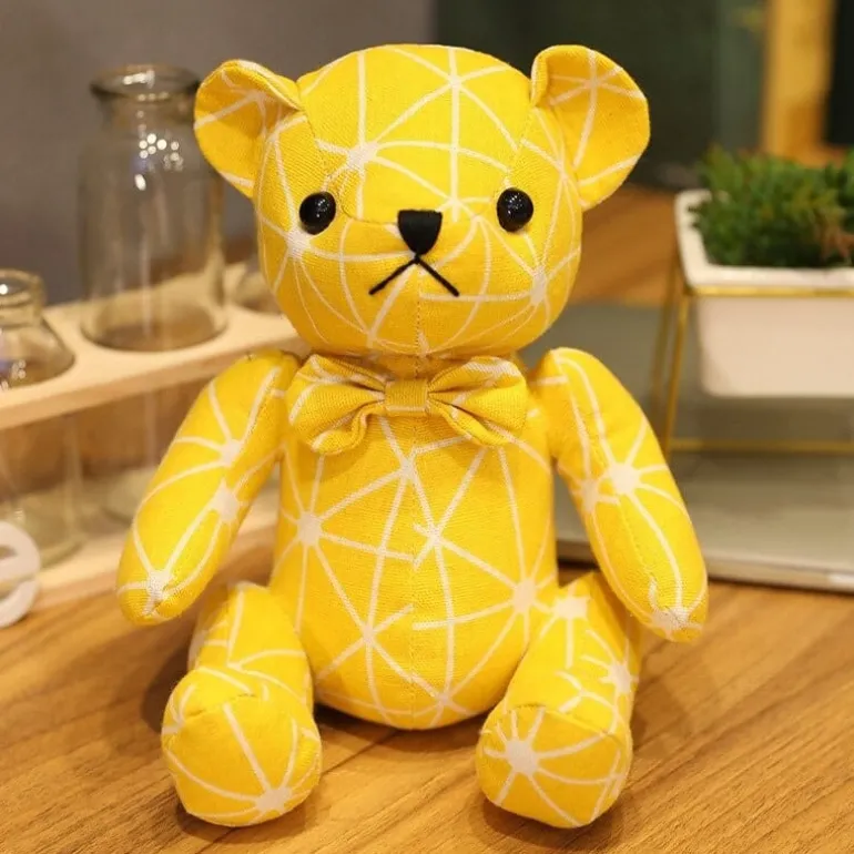 Ours en peluche doudou jaune