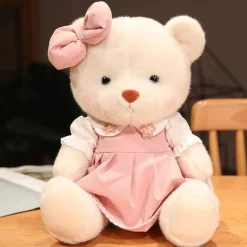 Ours en peluche robe rose