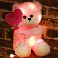 Ours en peluche rose lumineux