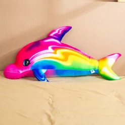 Peluche géante dauphin multicolore
