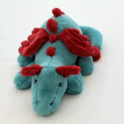 Peluche géante dragon bleu et rouge