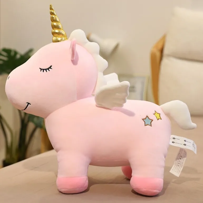 Peluche licorne ailée
