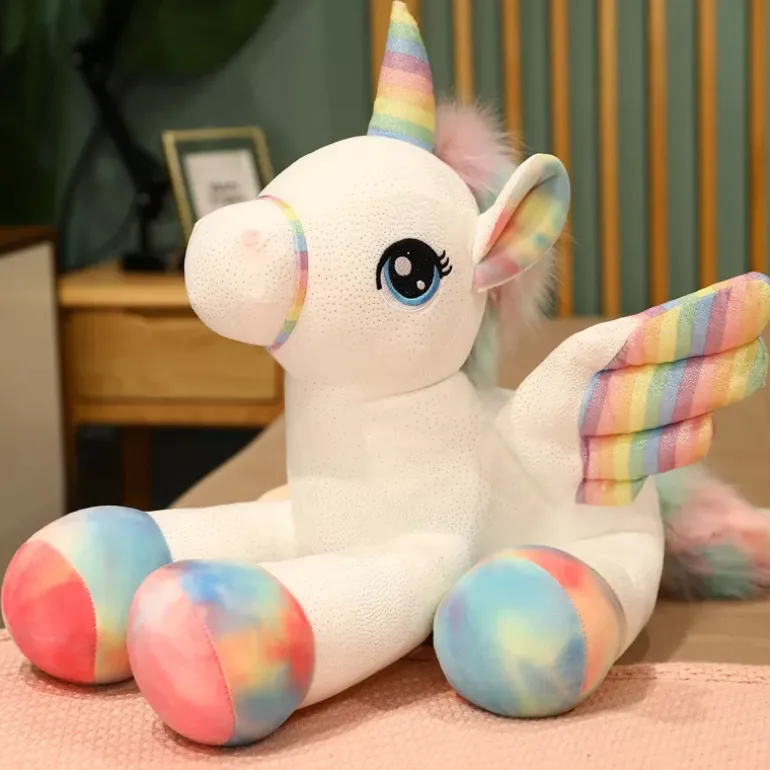 Peluche licorne ailée