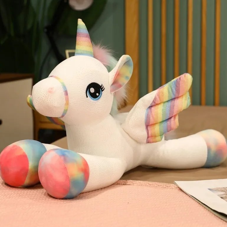 Peluche licorne ailée