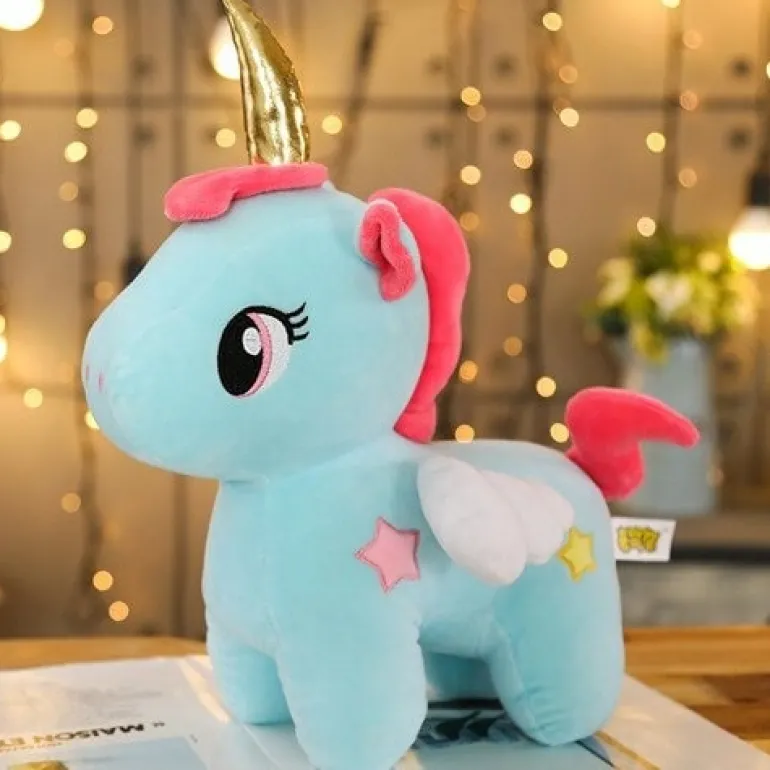 Peluche licorne bleu