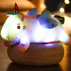 Peluche licorne lumineuse
