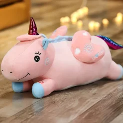 Peluche licorne lumineuse rose