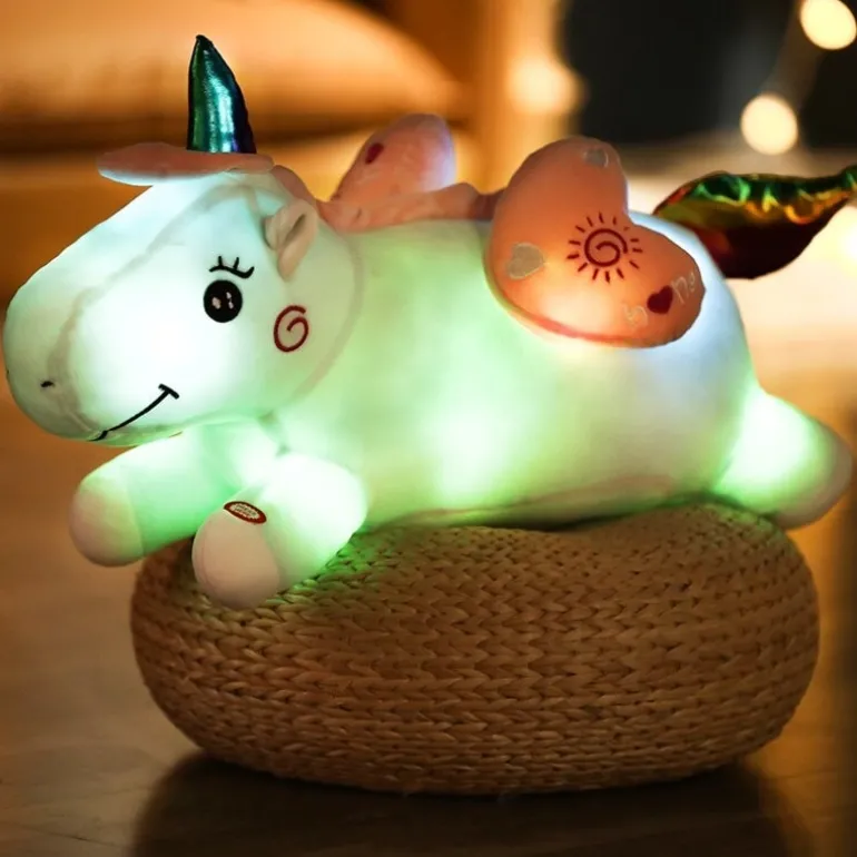 Peluche licorne lumière