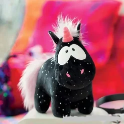 Peluche licorne noire