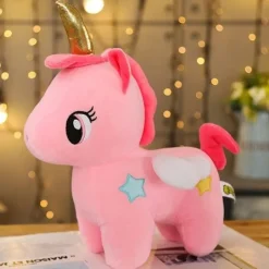 Peluche licorne rose