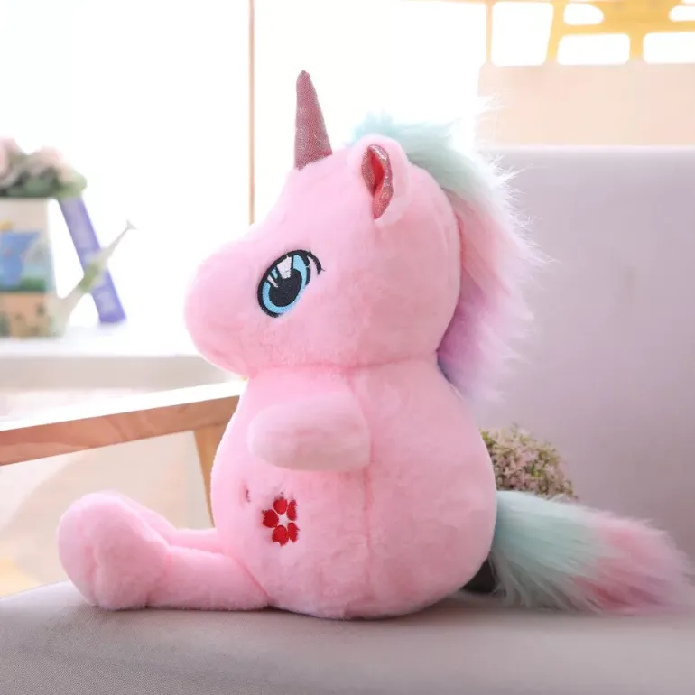 Peluche licorne rose