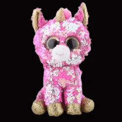 Peluche licorne rose pailletée