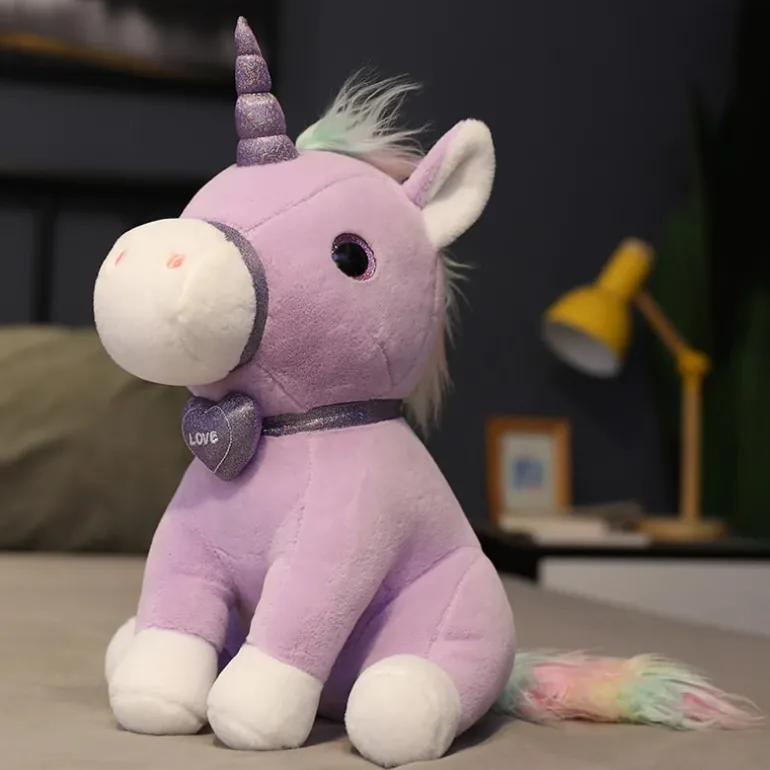 Peluche licorne violette