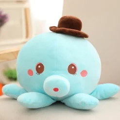 Peluche pieuvre bleu clair
