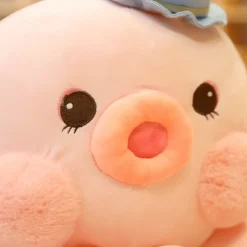 Peluche pieuvre chapeau rose