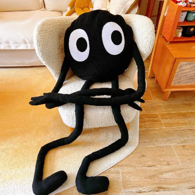 Peluche pieuvre noire géante