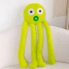 Peluche pieuvre verte grande taille